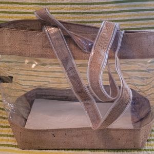 MARY KAY STURDY CLEAR TOTE-12x20x8(strap drop12 1/2